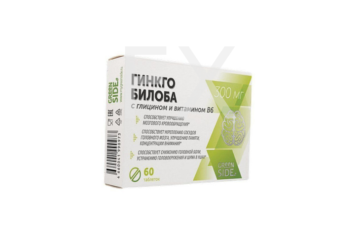 ГИНКГО БИЛОБА + ГЛИЦИН (БАД) В6 таб 120мг n60 Грин Сайд