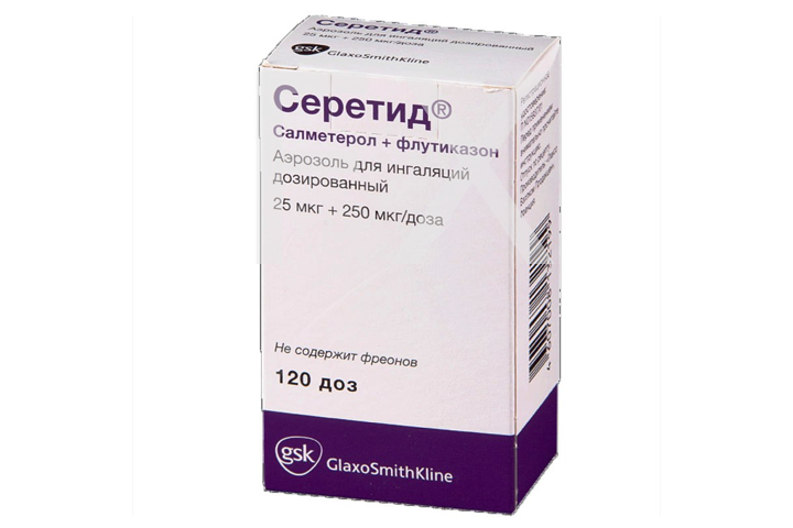 СЕРЕТИД аэрозоль д/инг. 25мкг/250мкг - 120доз ГлаксоСмитКляйн-Стаффорд-СмитКлян Бичем-Вэлком-Оперейшнс-Фармар