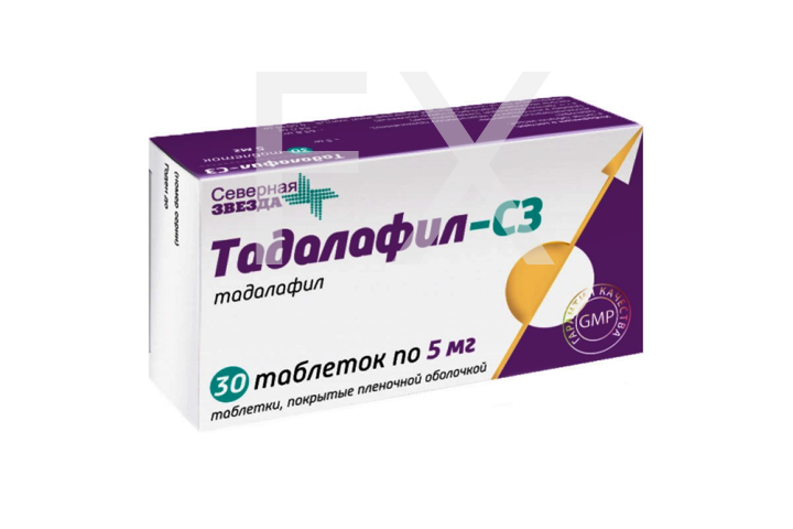 ТАДАЛАФИЛ таб п/об 5мг n30 Хетеро Драгс