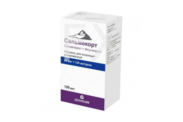 САЛЬМЕКОРТ аэрозоль д/инг. 25мкг/125мкг - 120доз Гленмарк