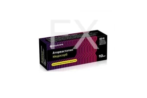 АТОРВАСТАТИН таб п/об 10мг n60 Медисорб